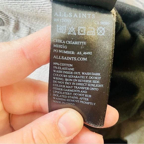 All Saints Gray Cigarette Fit Jeans Size 30 - Picture 5 of 10